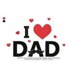 130x180 I Love Dad Father Day Embroidery Design Instant Download